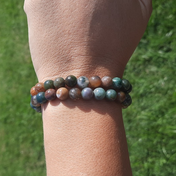 Indian agate 8mm bracelet - Picture 4 of 4